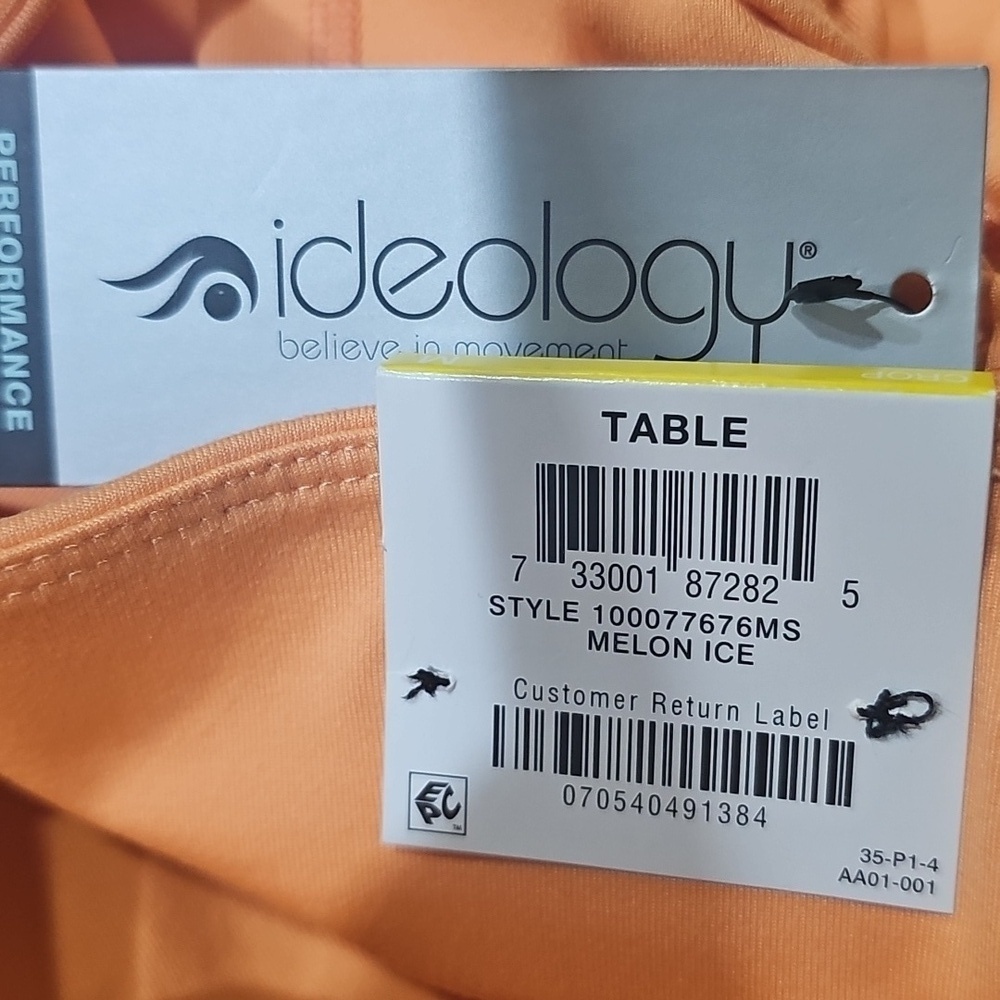 Ideology Womens High Rise Side Pockets Cropped Leggings Orange Size M - Picture 3 of 3